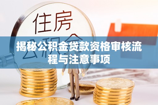 遂溪揭秘公积金贷款资格审核流程与注意事项